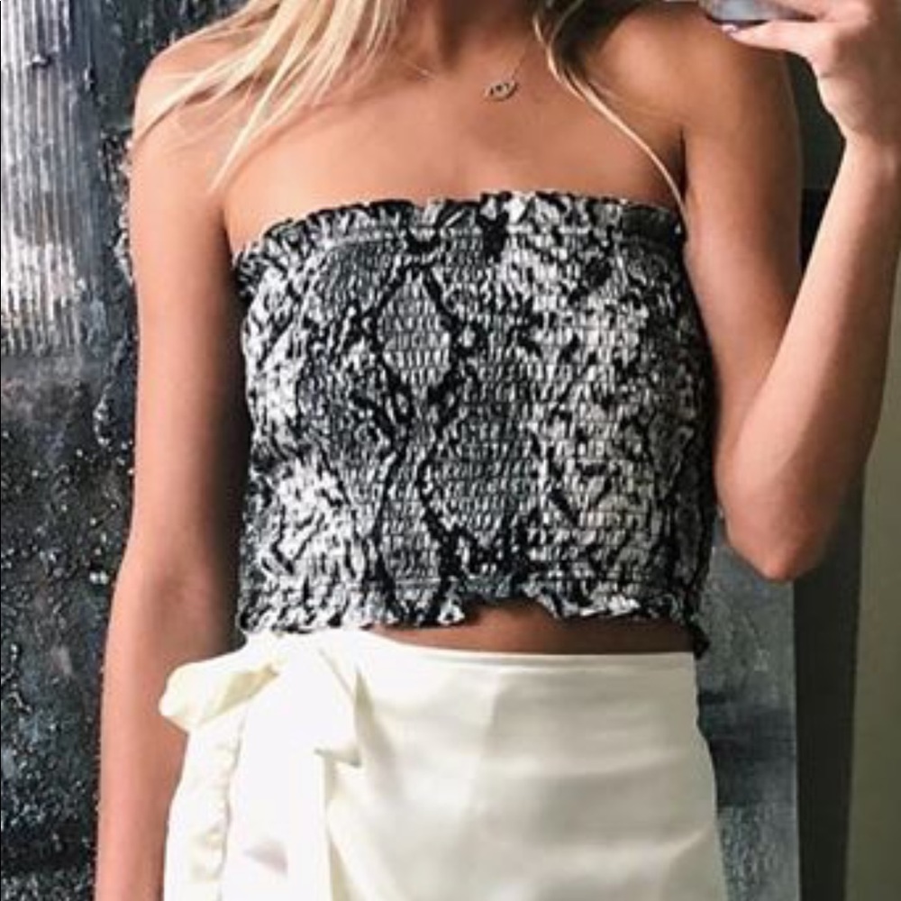 Snakeskin tube top